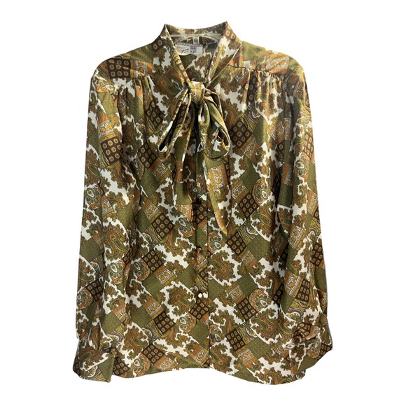 Vintage 60/70’s Patchwork Print Blouse - Picture 8 of 8